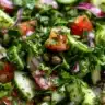 Bright summer sardine salad with fresh vegetables and a zesty dressing