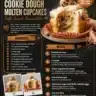 Delicious chocolate chip cookie dough molten cupcakes with gooey centers