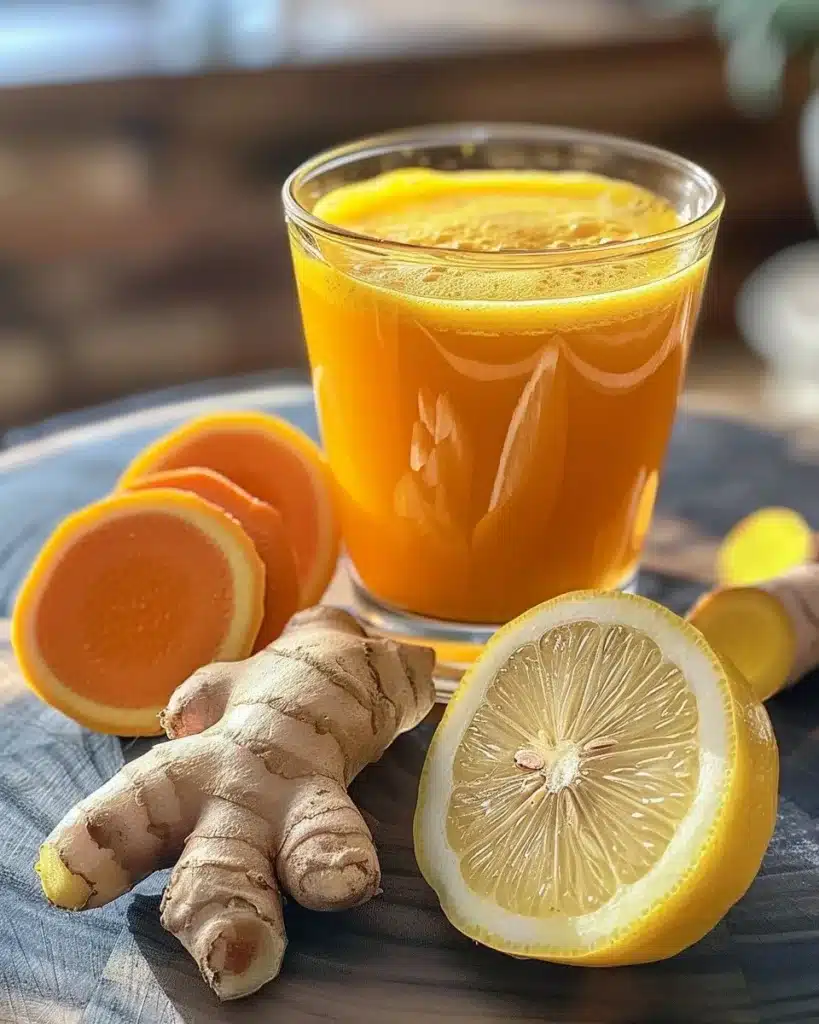 Citrus Ginger Turmeric Immunity Shot for boosting health and immunity