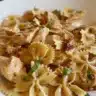 Creamy Marry Me Chicken served with bowtie pasta for a romantic dinner.