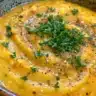 Creamy roasted butternut squash pasta sauce served with pasta