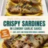 Crispy air fryer sardines served with lemon garlic butter sauce