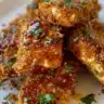 Crispy honey mustard baked tofu tenders served on a plate
