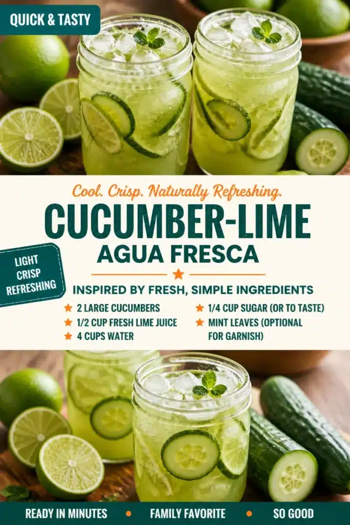 Cucumber lime water in a glass with cucumber and lime slices for refreshment