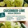 Cucumber lime water in a glass with cucumber and lime slices for refreshment