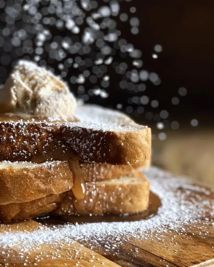 Plate of decadent stuffed French toast topped with berries and syrup
