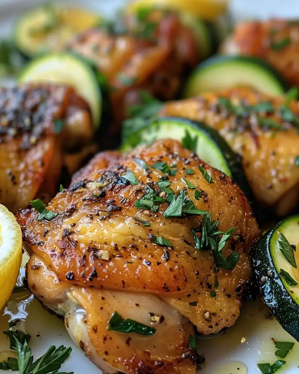 Easy asado chicken served with lemon zucchini sauté for a healthy meal