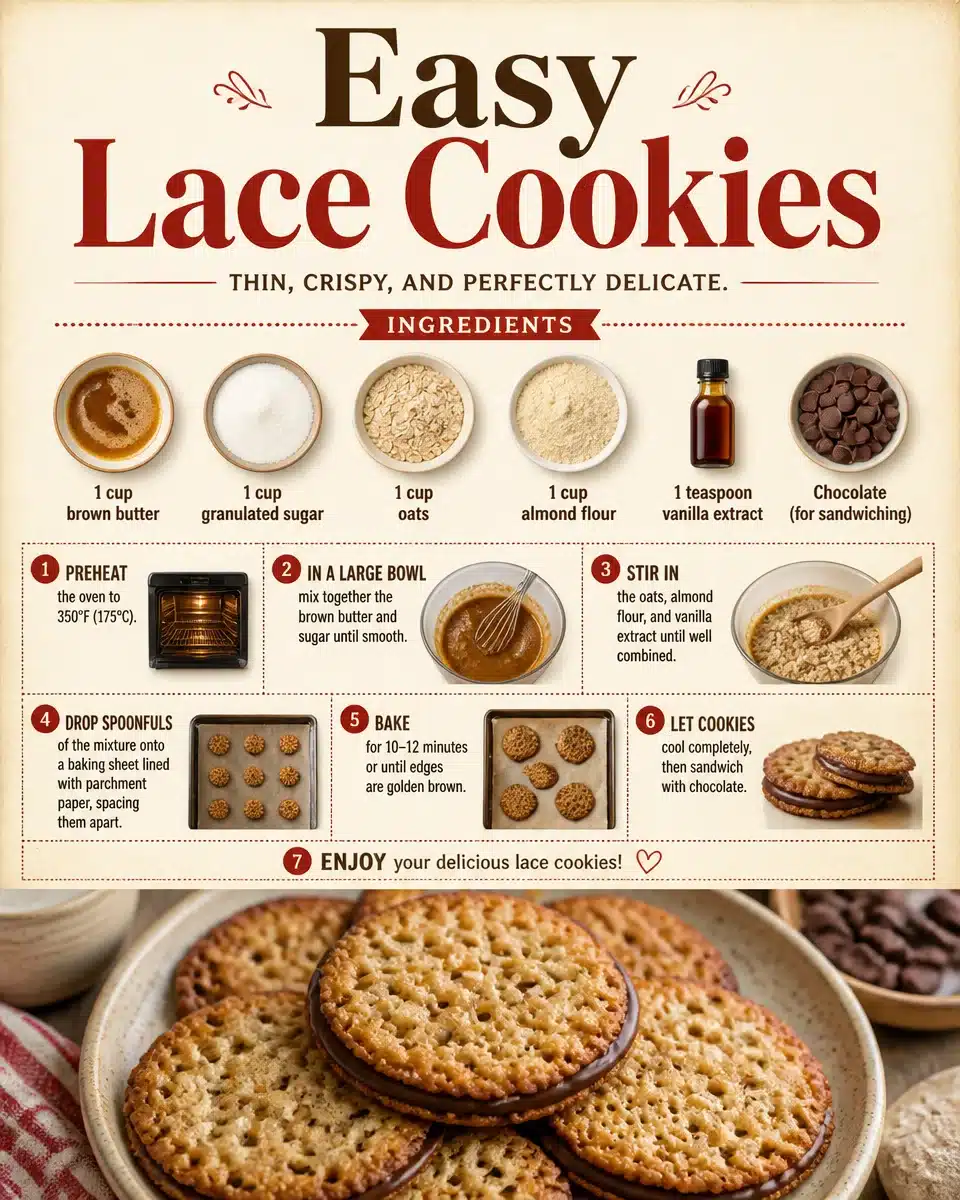 Delicious homemade lace cookies on a plate