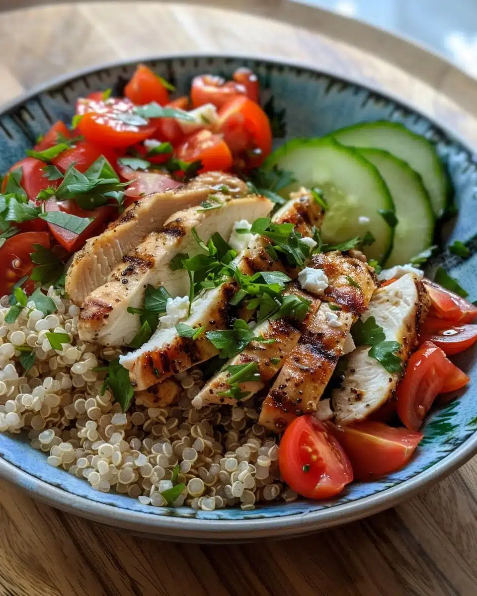 Delicious Mediterranean Chicken Bowl with fresh ingredients and flavors