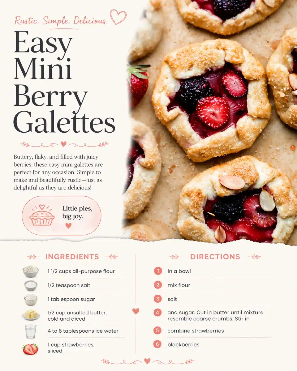 Delicious easy mini berry galettes with fresh berries and flaky crust