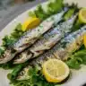 Delicious easy sardine salad plated with fresh ingredients.