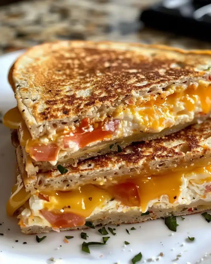 Egg white and cottage cheese quesadilla served on a plate