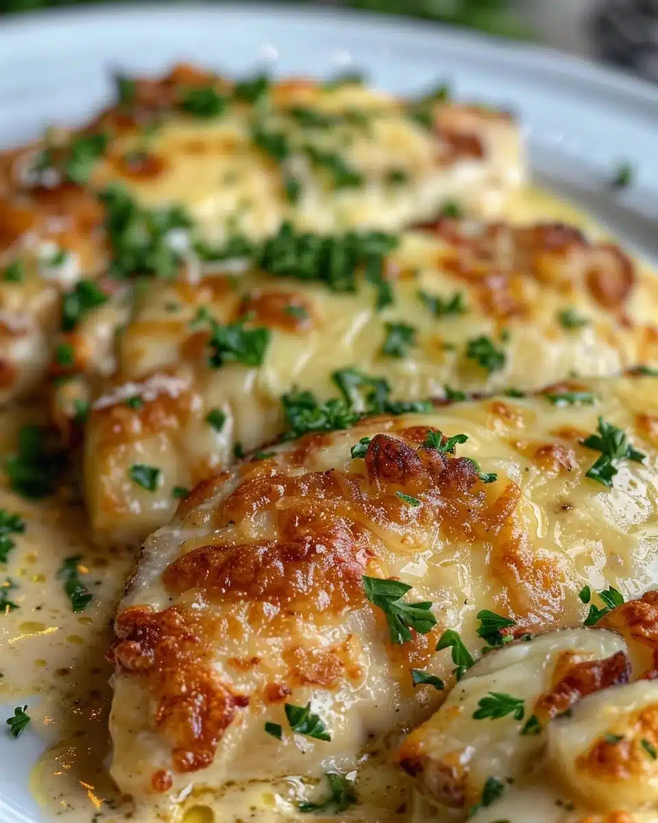 Delicious Garlic Parmesan Chicken served with roasted potatoes