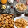 Bowl of homemade cheddar cheese crackers on a wooden table