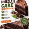 Delicious homemade chocolate cake topped with chocolate frosting
