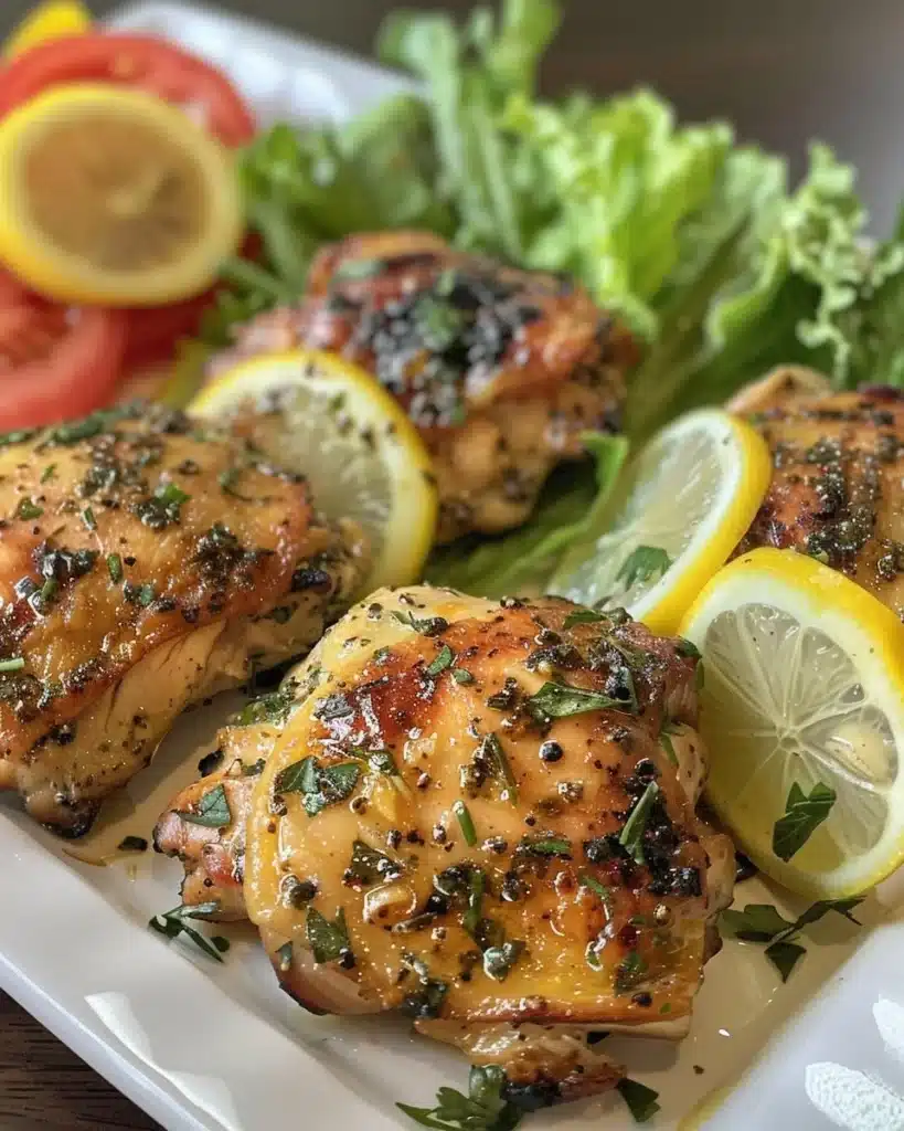 Lemon-Herb Marinated Greek Chicken Gyros served with fresh toppings