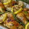Lemon-Honey Roasted Chicken with herbs and citrus glaze