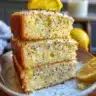 Freshly baked lemon poppy seed muffins with a sprinkle of poppy seeds