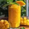 Delicious mango chia pudding topped with fresh mango pieces