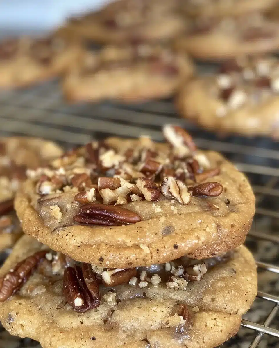 Maple Pecan Pie Squares topped with pecans in a rustic wooden setting.