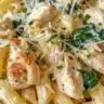 Delicious Marry Me Chicken Pasta served in a creamy sauce with herbs and spices.