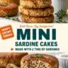 Delicious mini sardine cakes made with canned fish served on a plate