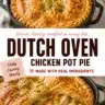 Homemade Dutch oven chicken pot pie with flaky crust and hearty filling