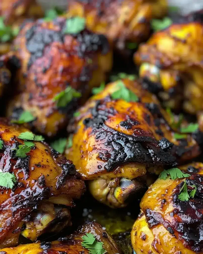 Delicious one-pan jerk chicken with vibrant spices and vegetables.