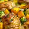 One-Pan Maple-Dijon Chicken with Roasted Butternut Squash and Brussels Sprouts