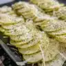 Crispy Parmesan Pickle Chips garnished and ready to serve.