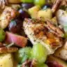 Protein-packed chicken salad with fresh vegetables in a bowl