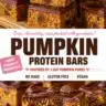 Protein-packed pumpkin bars topped with walnuts and drizzled with chocolate