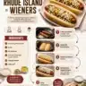 Delicious Rhode Island hot dogs served with toppings