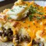 Delicious Shepherd's Pie without vegetables, perfect for a hearty meal.