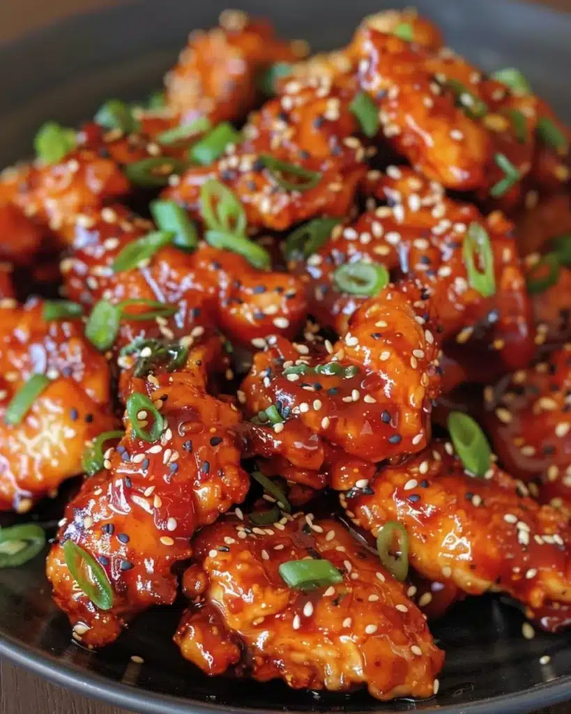 Delicious and tender Korean BBQ chicken grilled with traditional spices