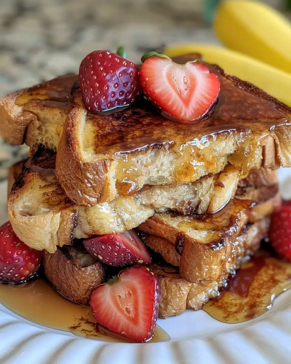 Strawberry Nutella French Toast Roll Ups with fresh fruit and creamy chocolate spread