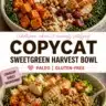 Healthy Sweetgreen Harvest Bowl with fresh ingredients and toppings