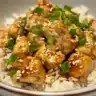 Delicious Teriyaki Chicken served with rice in a bowl