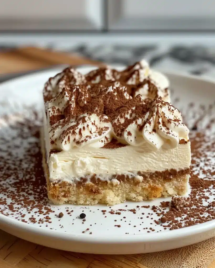 Elegant tiramisu in a glass served with cocoa dusting