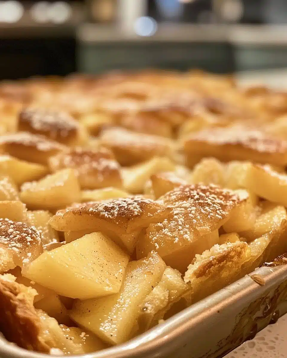 Delicious warm spiced apple pancakes topped with cinnamon and syrup.