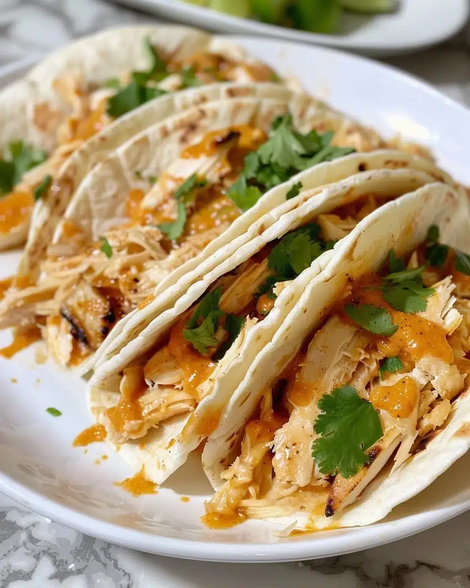 Mouthwatering white chicken enchiladas topped with creamy sauce and cheese