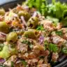 Wholesome tuna salad with fresh vegetables in a bowl