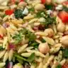 Zesty Lemon Orzo Salad with fresh vegetables and a lemon dressing