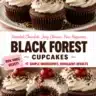 Delicious Black Forest Cupcakes topped with cherries and whipped cream