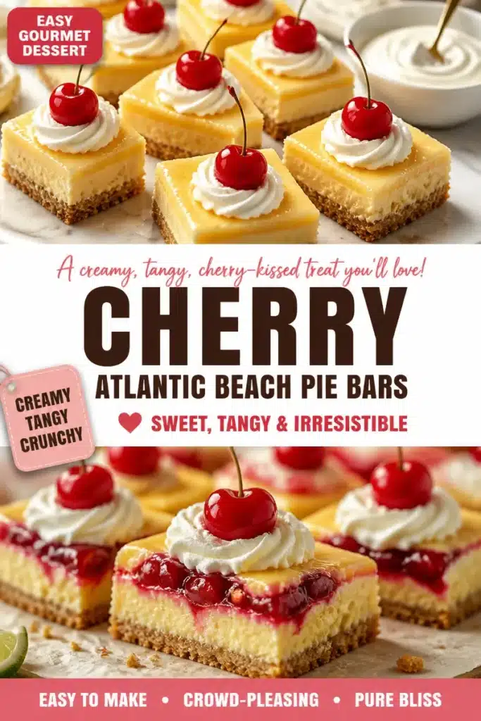 Delicious Cherry Beach Pie Bars on a plate, showcasing cherry filling and crust.