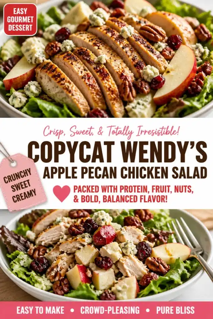 Delicious copycat Wendy's Apple Pecan Chicken Salad with chicken, apples, and pecans