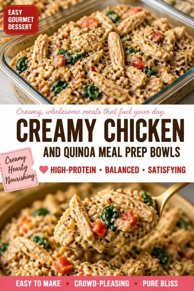 Creamy Chicken and Quinoa Meal Prep Bowls for healthy meals