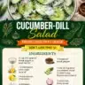 Fresh Cucumber-Dill Salad garnished with dill and served in a bowl