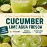 A refreshing glass of cucumber lime water with slices of cucumber and lime.