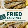 Plate of crispy fried sardines garnished with herbs